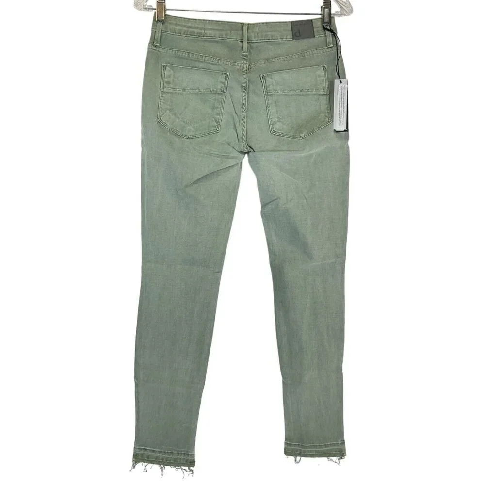 Democracy Los Angeles Jeans Women's 26 Green Luxe Skinny Crop Stretch $84 Nwt - Picture 2 of 13